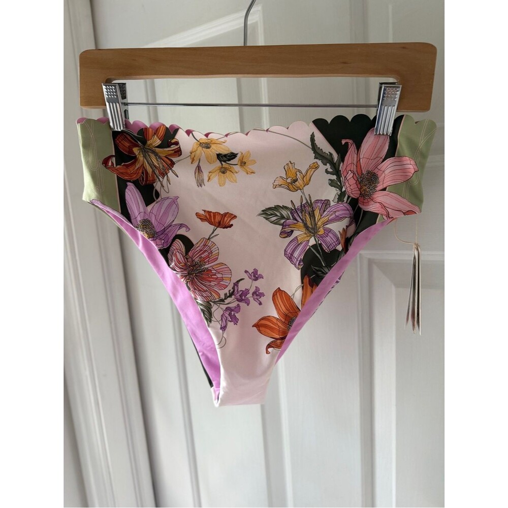 NWT XL Agua Bendita Vitreo Penelope scalloped Bikini Bottom